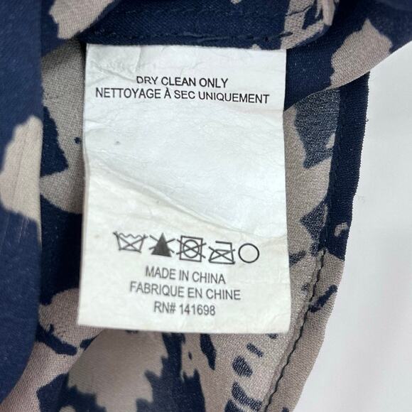 Ramy Brook Darla Navy Taupe Floral Tiered Ruffle Silk Mini Skirt Womens Size Med - Picture 8 of 11